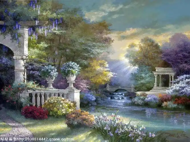 james lee的童话世界花园景绘画