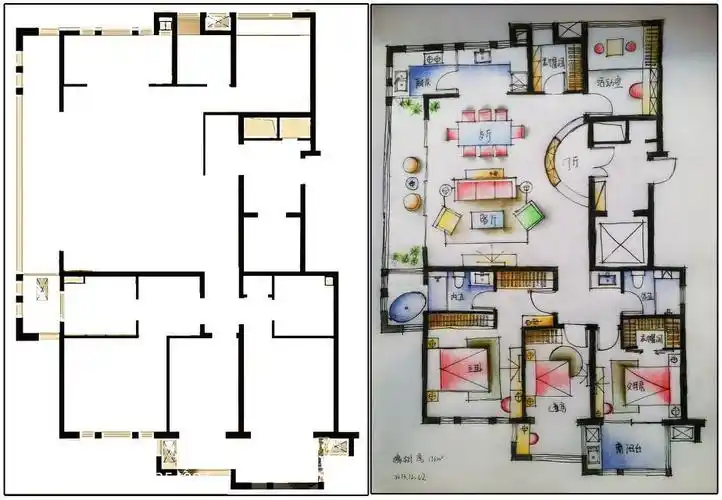 手绘平面图图片汇总 – 设计本装修效果图