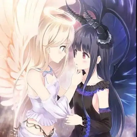 恶魔与天使的头像一对