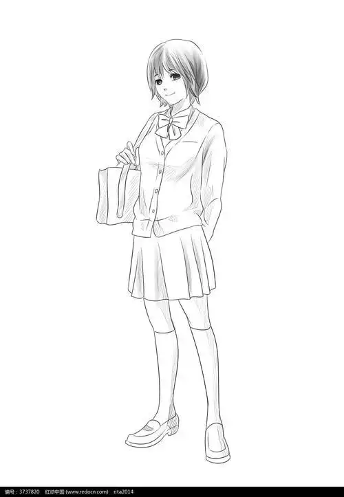 女生站立侧面简笔画 第2页侧面站立简笔画手账素材人物简笔画人物站立