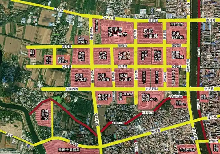 濉溪河西卫星图