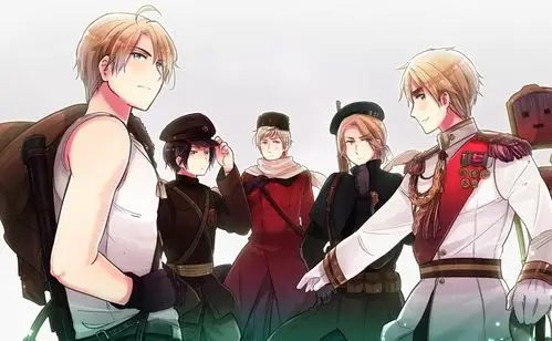 黑塔利亚 aph axis powers- hetalia 联五(美中俄法英) 壁纸 pixiv id