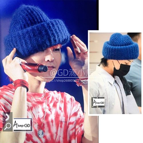 gd权志龙同款卷边毛线帽子秋冬季日韩百搭情侣学生针织帽男女冷帽