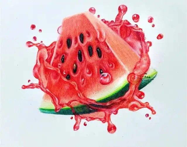 爆汁西瓜彩铅画打卡1430张