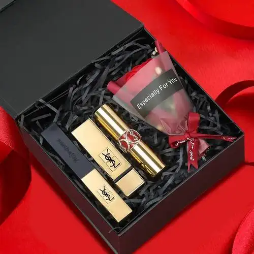 1966唇膏彩妆女人女士生日礼物老婆女 圣罗兰天生一对套装:小金条21