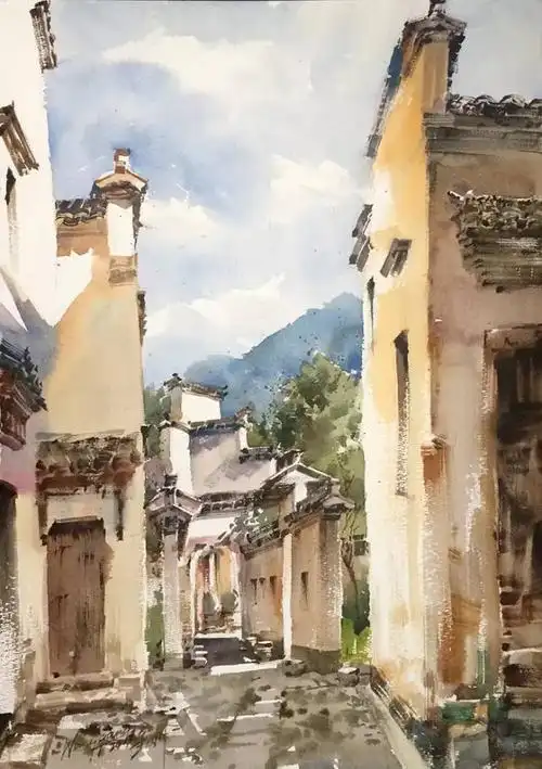 古韵徽州:我的徽州情节水彩作品 | 本来艺术家 · 王刚