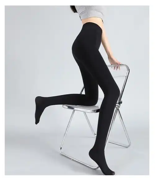 加肥加大打底裤加绒女士秋冬光腿裸感神器胖mm黑丝铅笔一体紧身裤 大