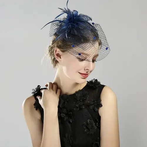 欧美网纱礼帽 羽毛面纱 宴会头饰礼服配饰 ebay,wish 头饰