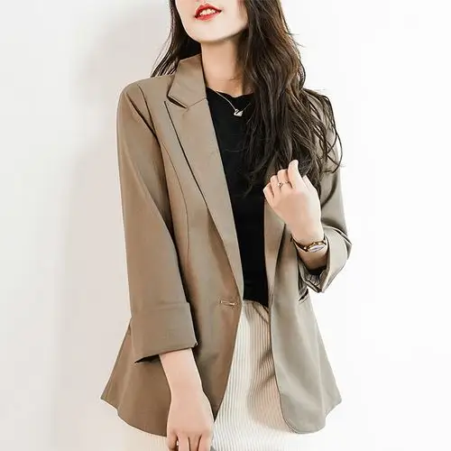 touch miss 小个子西装外套女2020春季修身西服长袖一粒扣上衣潮