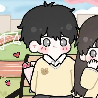 q版才是最经典的卡通情侣头像简约手绘呆萌一对