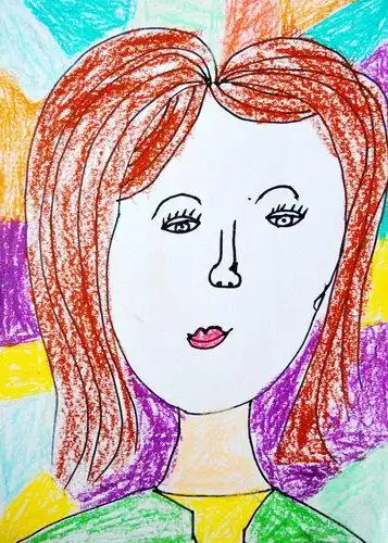 少儿书画作品-肖像画-我的妈妈/儿童书画作品肖像画-我的妈妈欣赏