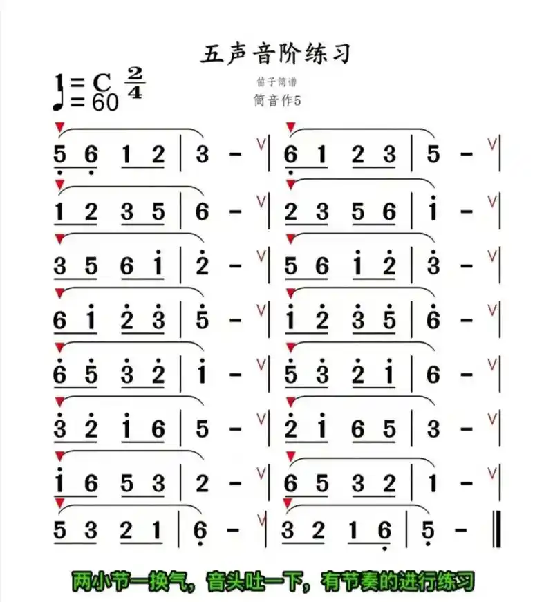 五声音阶练习简谱#动态曲谱 #爱音乐爱生活 #关注我每天坚持 - 抖音