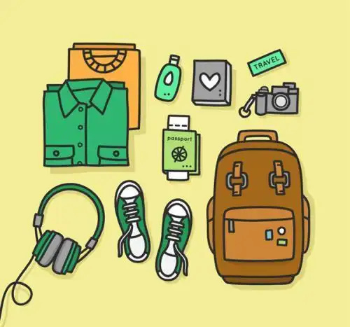 旅行必备物品简笔画