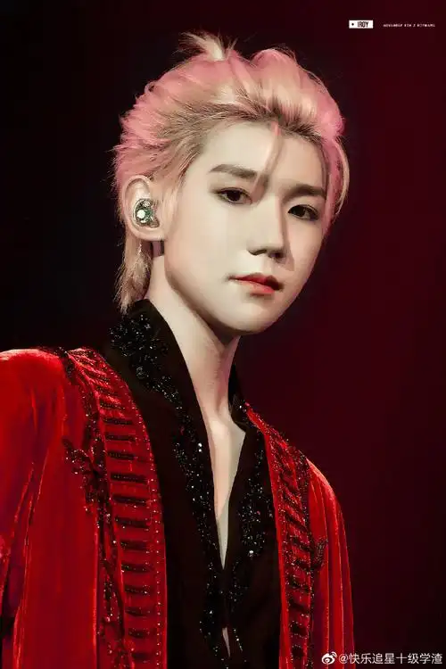 王源粉发 好精致的五官#王源粉色双辫