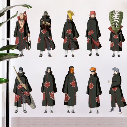 火影晓全员个性贴画  火影忍者动漫墙面装饰墙贴纸自粘鸣人佐助