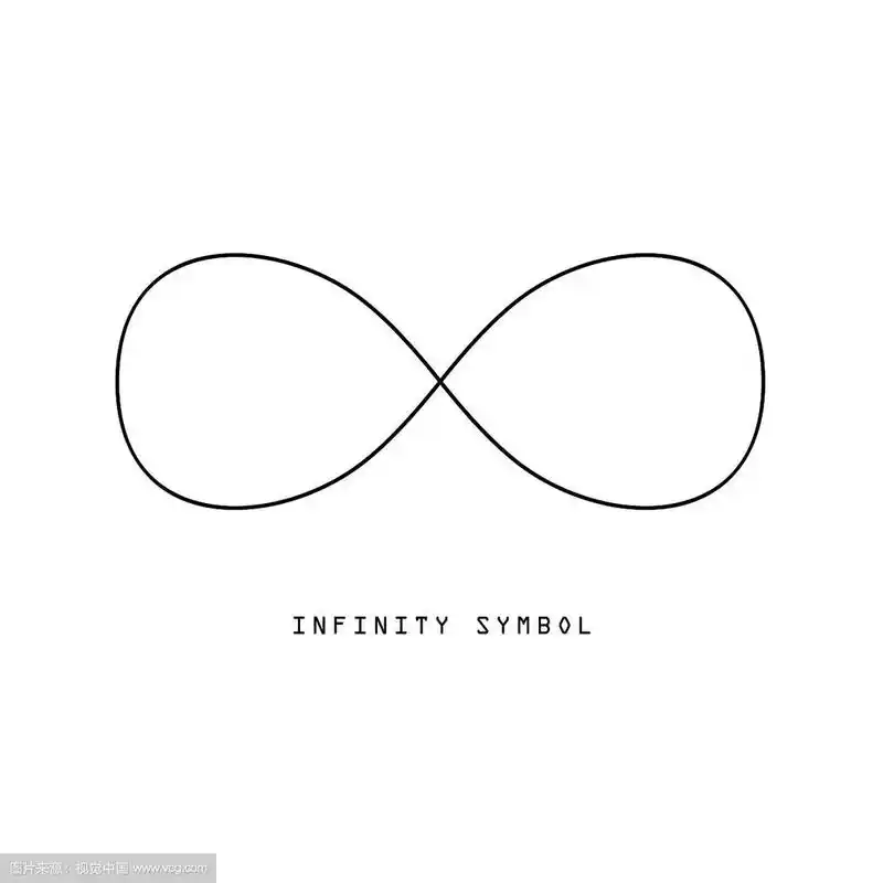 无限符号轮廓简单的白色背景
