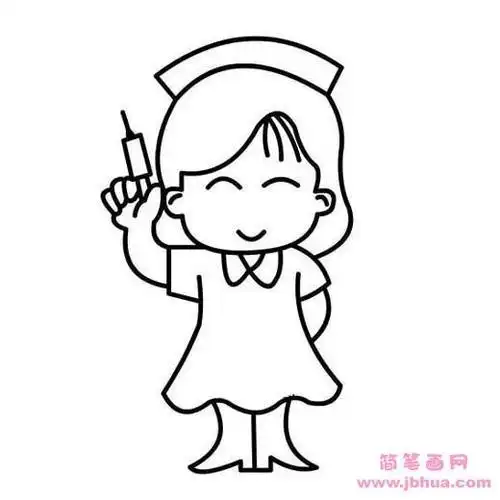 幼儿人物简笔画:打针的护士
