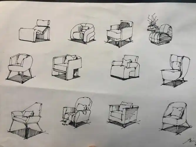 每日一画贵在坚持78#设计师  #手绘  #室内手绘  #每日一画  #沙发