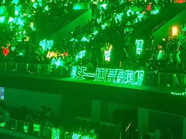 乐华演唱会一片绿海满场都是王一博应援色不愧是乐华唯一top