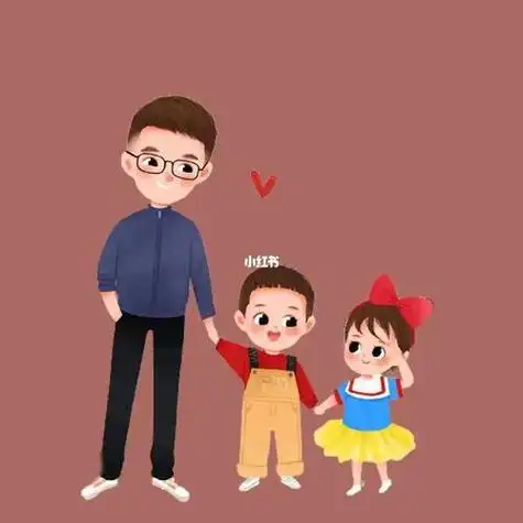 亲子头像一家四口两儿子