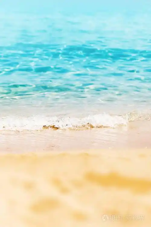 夏季热带沙滩大海和天空的背景夏季卡