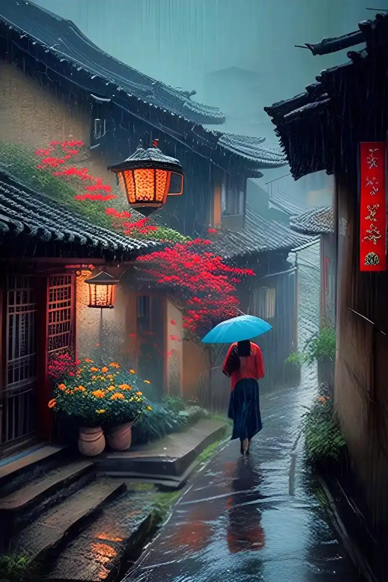 撑着油纸伞,我独自走在那悠长悠长又寂寥的雨巷