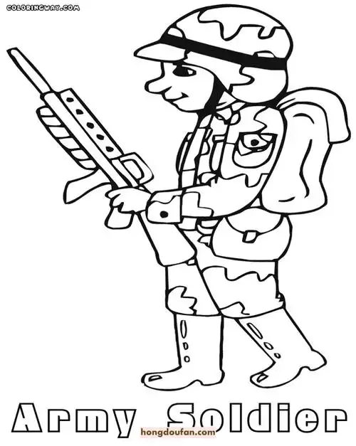 6张拿枪的士兵卡通简笔画!愿世界和平 | 红豆饭小学生简笔画大全