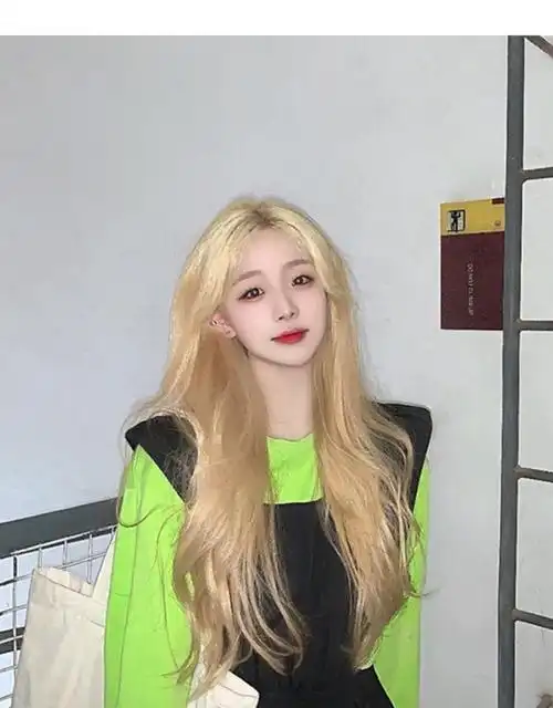 假发女长发白金色大波浪长卷发中分刘海自然逼真全头套式假发套纯白色