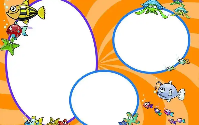 可爱卡通动物相片模板图片