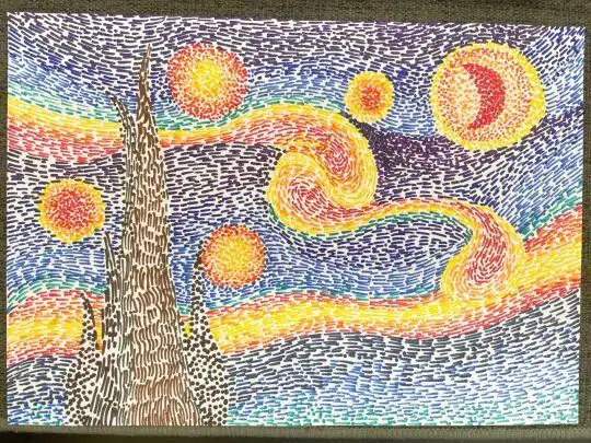 点彩画图片大全简单三年级