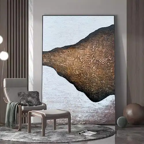 玄关抽象挂画沙发背景墙客厅装饰画现代简约手绘油画轻奢意式极简