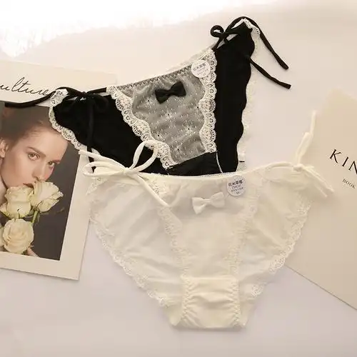 yunwuxin性感系带内裤女可解开透明蕾丝网纱透视诱惑系绳少女生骚绑带