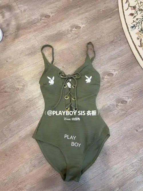 纯欲风橄榄绿度假比基尼性感连体泳衣