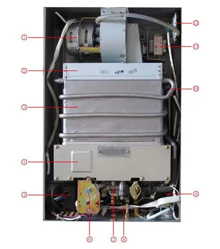 万和燃气热水器jsq16-8b-10非常节能恒温型强排式的内部结构