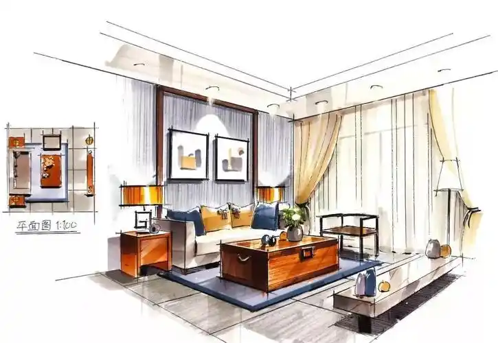 室内效果图手绘马克笔表现手法