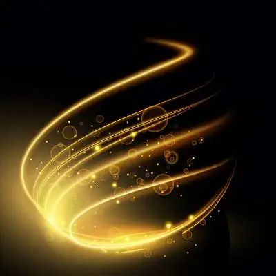 金色光线光点光效光png素材元素