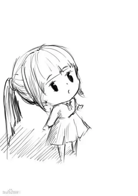 简笔画扎马尾女生马尾简笔画简笔画小女孩马尾辫高马尾女生动漫简笔画