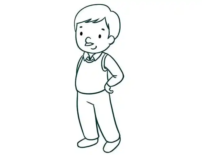 爸爸简笔画父亲简笔画全身简单步骤图教程
