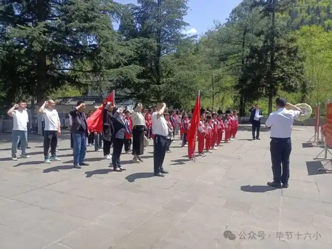 七星关区观音桥街道中心校开展清明节祭英烈主题党日活动
