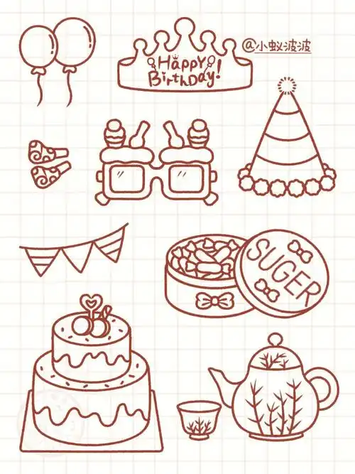 画画教程生日派对篇73附上色篇