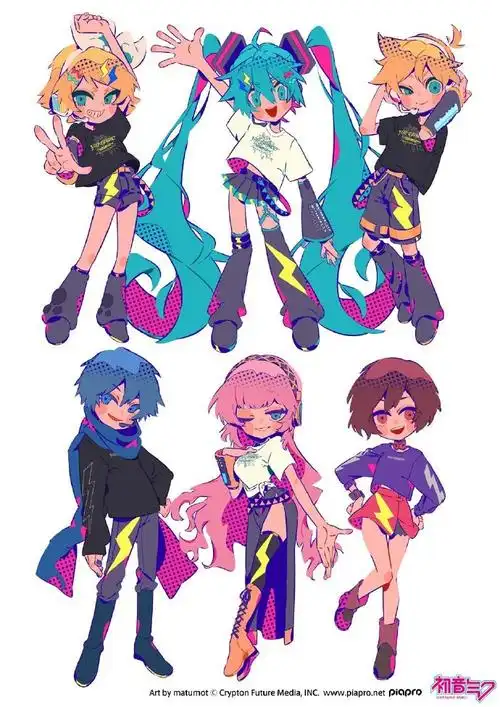 初音未来日本巡演#q版六人视觉图73art by matumot#初音未来