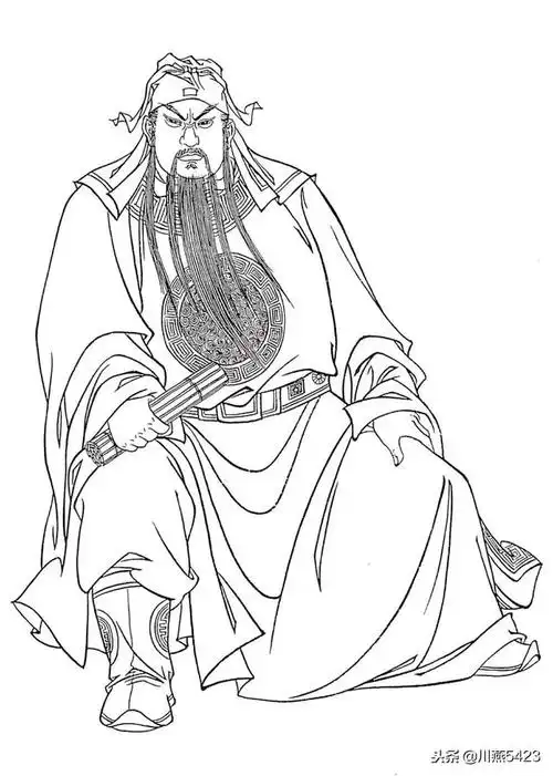 古典武将经典线描艺术