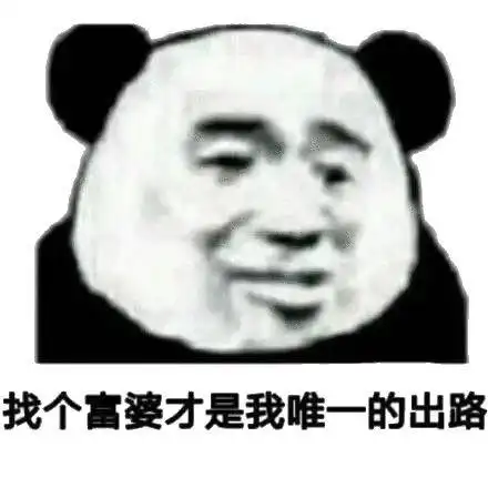 找个富婆才是我唯一的出路(熊猫头表情包)_富婆_熊猫_出路_找个表情