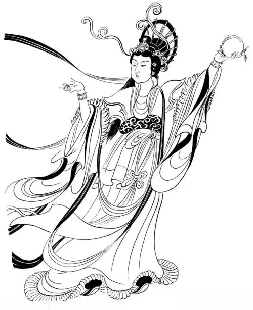 仙女献桃图图片