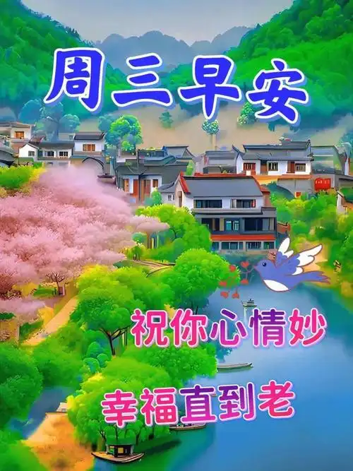 2024年4月10日星期三早上好问候祝福动态表情图片大全周三最新早安