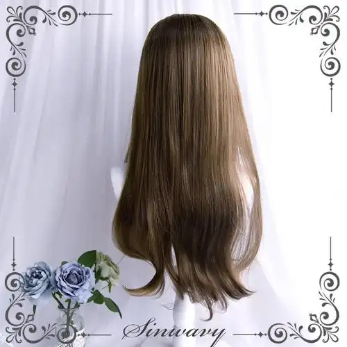 放心好店斯万家jk青木亚麻色微卷长发假发