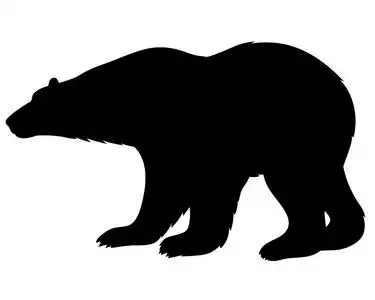 北极熊剪影图片