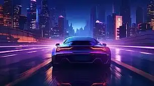 赛博朋克未来科技风炫彩女孩插画