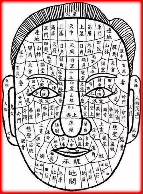 面相的"十三部位"相学认为,通过对"五官"的分析,可以对一个人做一些
