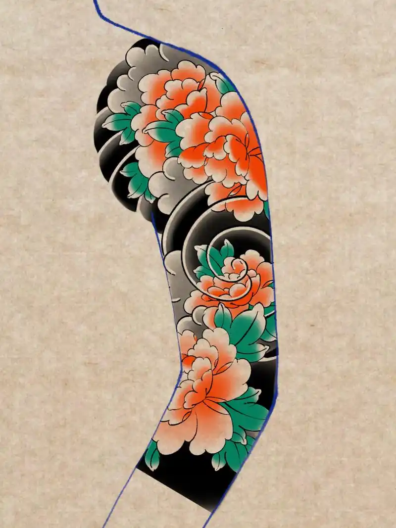 日式老传统纹身|纹身手稿 又画了几张日式手稿,给你们康康上身效果